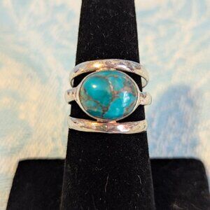 Turquoise and sterling silver ring